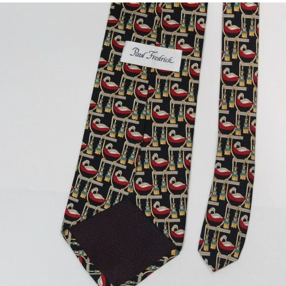 LOT Vintage Paul Fredrick Silk Neckties Lot Patterned‎ Dress Ties 100% silk